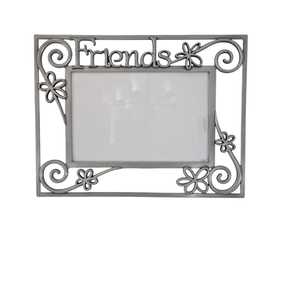 Malden Silver Tone 4"×6" Picture Frame With Friends & Flowers